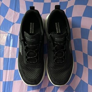 Skechers Black GoRun Athletic Sneakers with White Soles